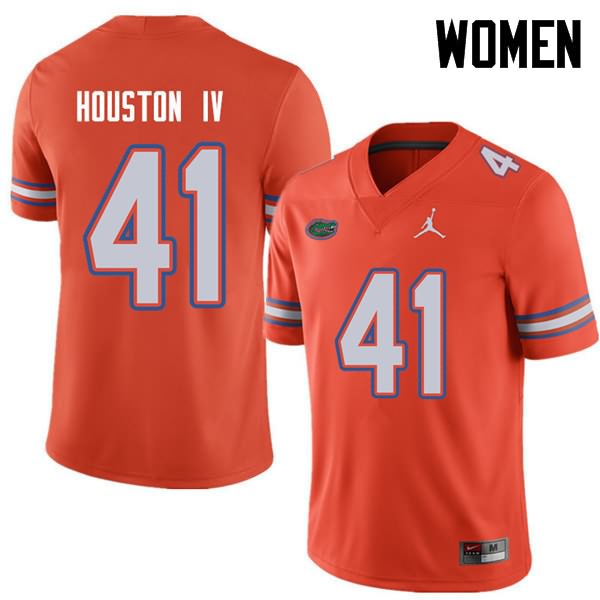 Women's NCAA Florida Gators James Houston IV #41 Stitched Authentic Jordan Brand Orange College Football Jersey ROC0865UX